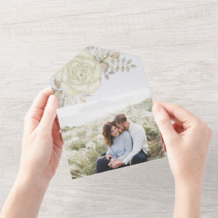 Foto de Folhagem de Marfim Floral Elegante Waterco