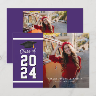 Foto de Formatura Anúncio de Graduado Roxo 2026
