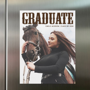 Foto de Formatura de Cowgirl Cartão Magnético West