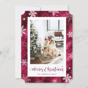 Foto de Foto Vermelho Snowy Cartões de Natal Feliz