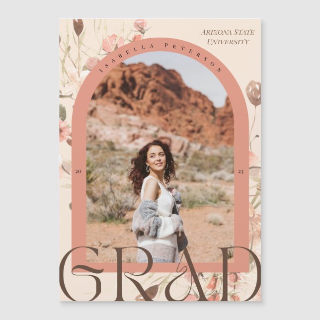 Foto de Graduação da Arca Floral Magnética Boho (Frente)