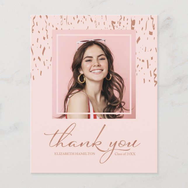 Foto de Graduação de Confetti de Cartões de agrade (Frente)