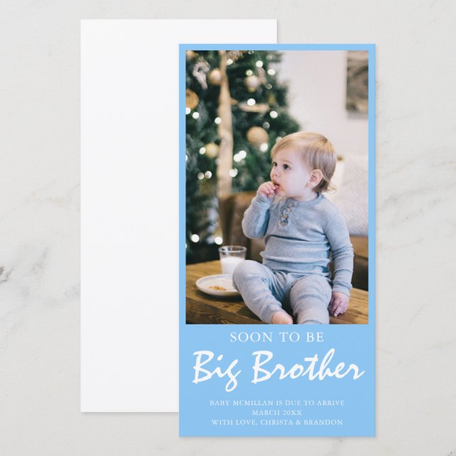 Foto de Gravidez Grande Irmão Anúncio Azul (Frente/Verso)