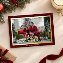 Foto de Natal Alegre em Veludo Vermelho e Dourado 