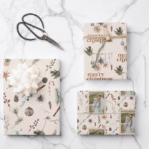 Foto de Natal animada do Moderno Scandi Boho Neutr