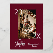 Foto de Natal Burgundy Profundo e Prata Elegante