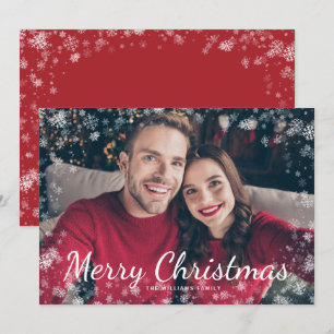 Foto de Natal com cartão de férias Snow Merry Chri