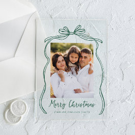 Foto de Natal com Laço Verde Vintage Feliz Natal