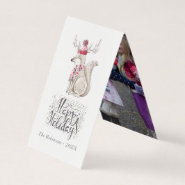 Foto de Natal da Raposa de Inverno em aquarela fof