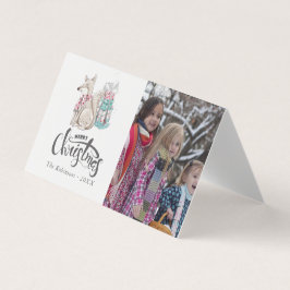 Foto de Natal da raposa do inverno em aquarela fof