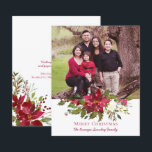 Foto de Natal Elegante de Poinsettia<br><div class="desc">Cartão com fotos de Natal elegante Poinsettia Holly Holiday Envie seu na moda, cartões de saudação tradicionais com algo especial este ano. Adicione sua foto de família e seu nome para uma memória verdadeiramente personalizada. Fácil de personalizar com texto, fontes e cores. **O nosso documento sobre o ORÇAMENTO é menor,...</div>