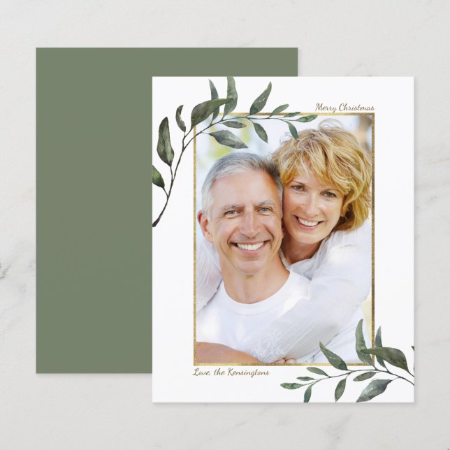 Foto de Natal Elegante Eucalyptus no Orçamento (Frente/Verso)