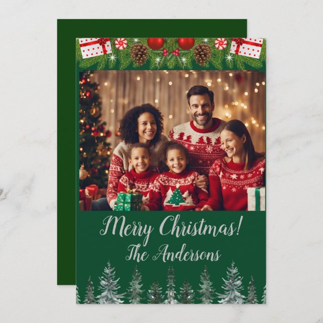 Foto de Natal Feliz Natal! Cartão de Natal (Frente/Verso)