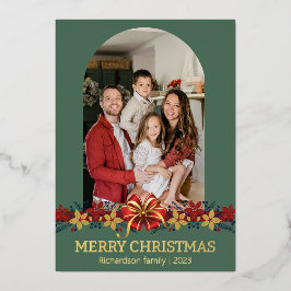 Foto de Natal Floral Simples da Família Elegante