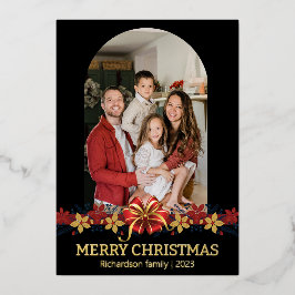 Foto de Natal Floral Simples da Família Elegante