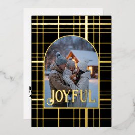 Foto de Natal Gingham Preto e Dourado