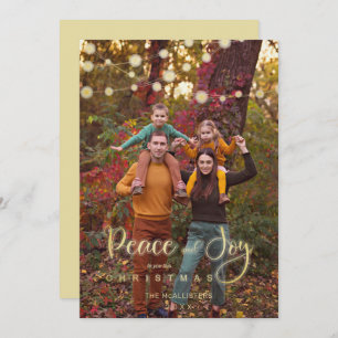 Foto de Natal Lights Peace Joy Whimsical Script