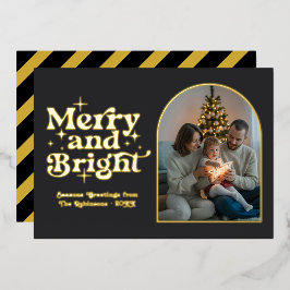 Foto de Natal Retroativa Dourada e Preta