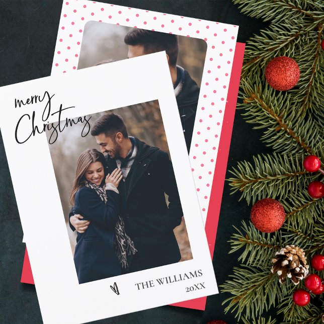 Foto de Natal Simples e Simples Elegante (Elegant Minimalist Simple Merry Christmas Photo Cards)