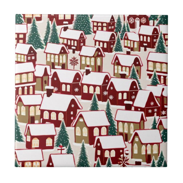 Foto de neve da vila de Natal (Frente)