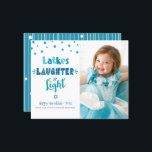 Foto de Orçamento Chanucá Trava Placa Luminosa par<br><div class="desc">"Latkes, riso e luz." Uma tipografia engraçada e engraçada e uma estrela aleatória do padrão David em azul empoeirado, turquesa e talo em fundo branco, junto com a foto de sua escolha, o ajude a insistir em Chanucá. Linhas brancas desenhadas à mão e uma Estrelas aleatórias de padrão David sobrepõem...</div>