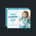 Foto de Orçamento Chanucá Trava Placa Luminosa par<br><div class="desc">"Latkes, riso e luz." Uma tipografia engraçada e engraçada e uma estrela aleatória do padrão David em azul empoeirado, turquesa e talo em fundo branco, junto com a foto de sua escolha, o ajude a insistir em Chanucá. Linhas brancas desenhadas à mão e uma Estrelas aleatórias de padrão David sobrepõem...</div>