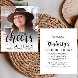 Foto de Orçamento Cheers Black Script 60th Birthda
