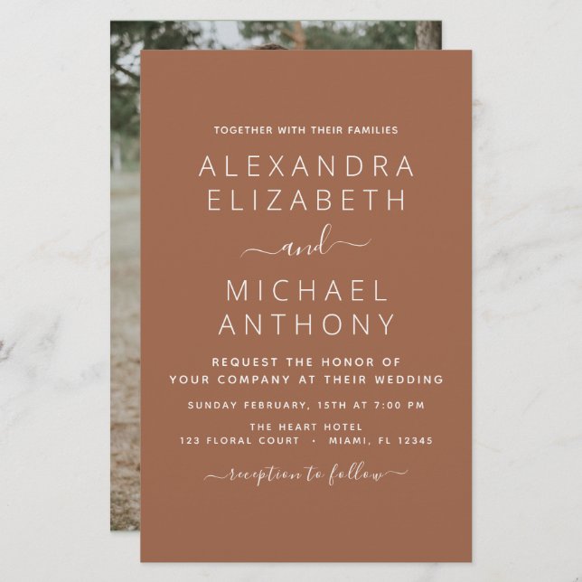 Foto de Orçamento Terracotta Boho Simples (Frente/Verso)