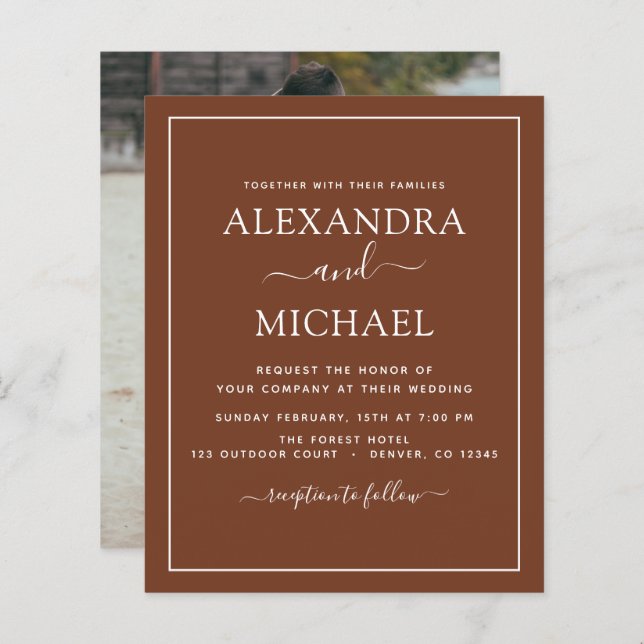 Foto de Orçamento Terracotta Boho Simples (Frente/Verso)