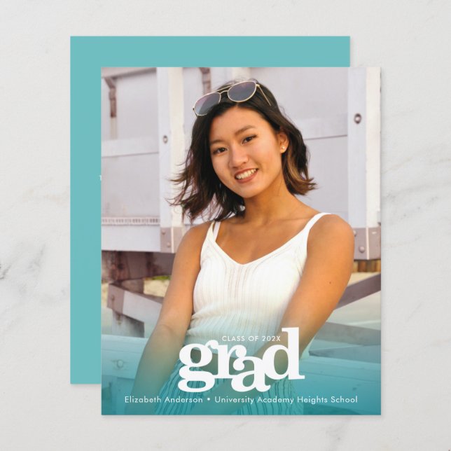 Foto de orçamento turquesa azul graduação negrito  (Frente/Verso)