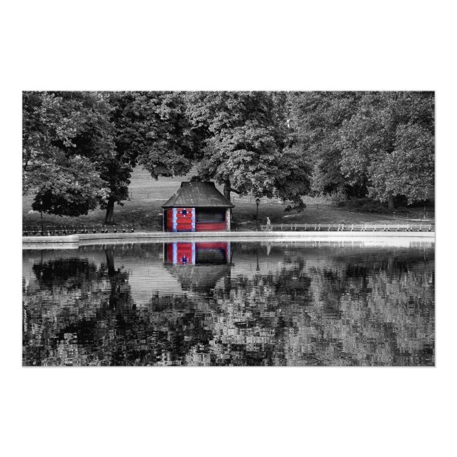 Foto de Paisagem do Parque Central Negro e Branco (Frente)