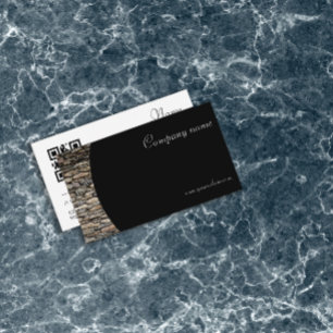 Foto de pedra minimalista QR Cartão de visita pret