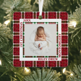 Foto de Plaid no Primeiro Natal do Bebê