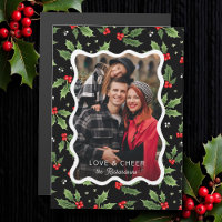 Foto de Quadro de Onda Holly de Natal preto a negr