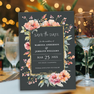 Foto de quadro Dourado floral Rustic Salvar cartão