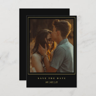 Foto de Quadro Dourado Salvar o Convite de Data