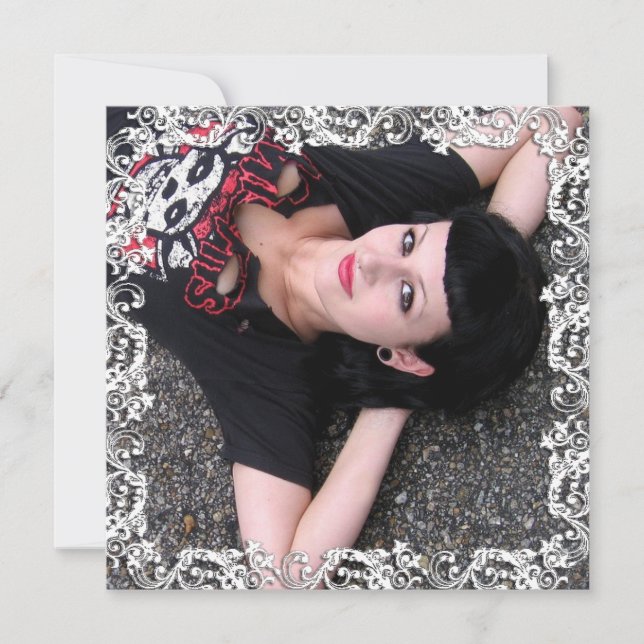 Foto De Rapariga Gótica, Cartão Tribal "Eu Amo-Te" (Frente)