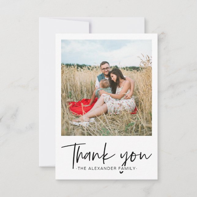 Foto de roteiro de agradecimento moderno em preto  (Frente)