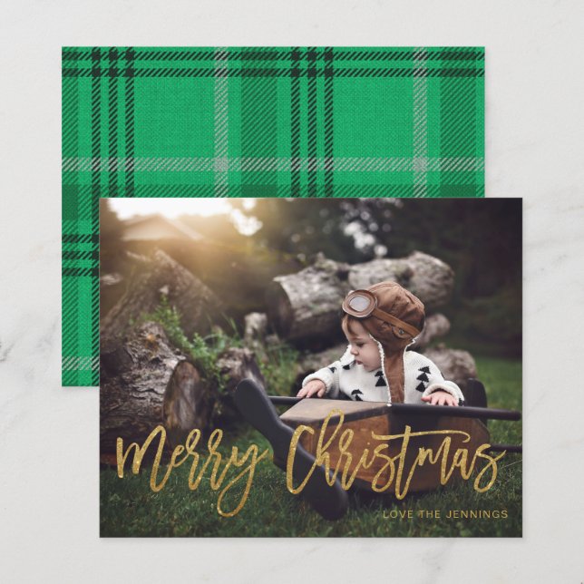 Foto de Script de Leitura Dourada de Feliz Natal n (Frente/Verso)