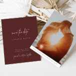 Foto de Script Elegante Moderno Simples Salvar a D<br><div class="desc">Design apresenta uma fonte manuscrita e um design minimalista moderno. Projetado para coordenar com a coleção de convites para casamentos "AURORA". Para alterar os detalhes, clique em "Personalizar". Para mover o texto ou alterar o tamanho, a fonte ou a cor, clique em "Clique para personalizar mais". Veja o link de...</div>