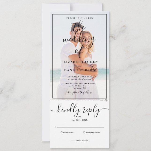 Foto De Script Elegante - Tudo Em Um Convite De Ca (Frente)