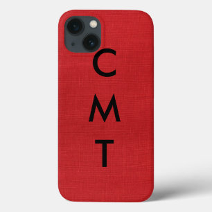 Foto de Textura de Linen Vermelho com Monograma Pe