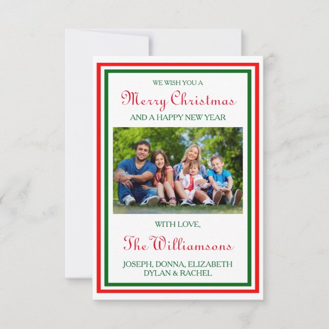 Foto de Trim de Natal Duplo - Cartão de Natal 3x5 (Frente)