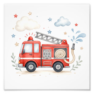 Foto Decoração de Berçário de Caminhão de Bombeiros