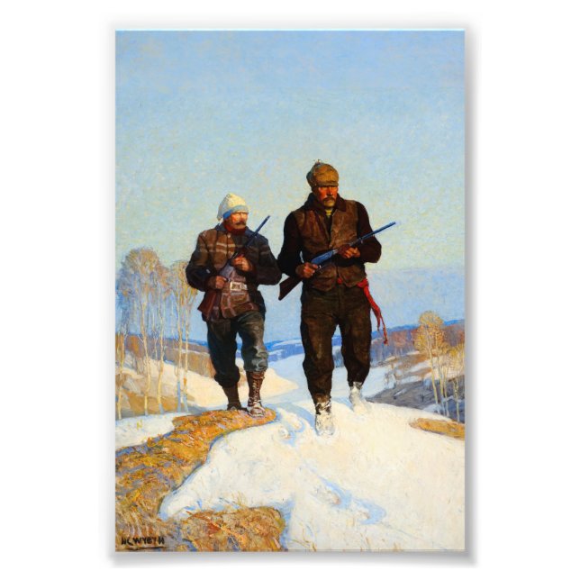 Foto Deer Hunters por Newell Convers Wyeth (Frente)