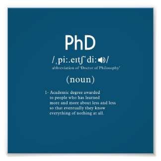 Foto definição de phd engraçada