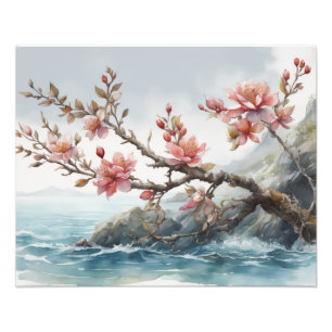 Foto Delicar Cereja Blossomo Watercolor Pintura