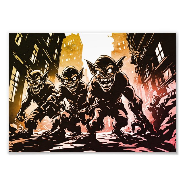 Foto Demonios Goblin Arruinaram Cidade Estilo Gráfico R (Frente)