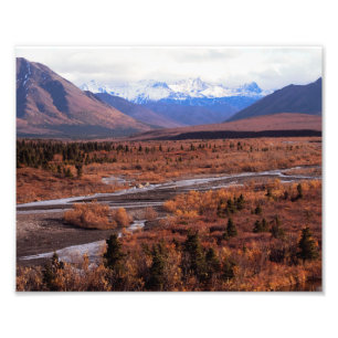 Foto Denali, Alasca, montanhas com capa de neve, outono