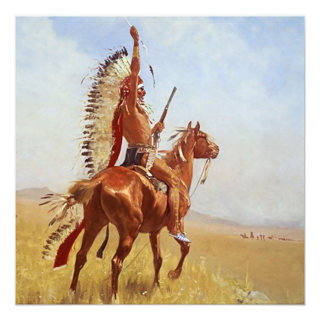 Foto “Desafio” Arte Ocidental por Frederic Remington (Frente)